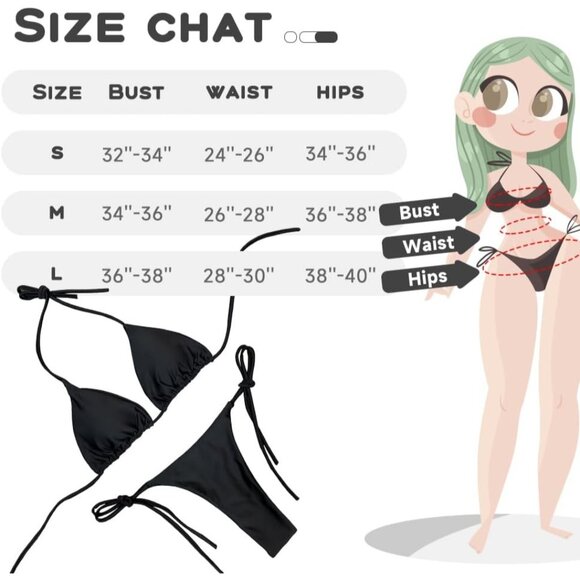 Women Sexy Bikini Sets Spaghetti Strap Bathing Suit Two Pieces Swimsuit - Picture 5 of 7